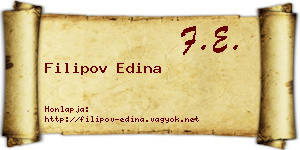 Filipov Edina névjegykártya